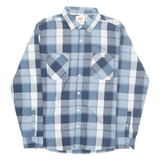 LEVI'S Mens Shirt Blue Check Long Sleeve M