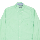 NAUTICA Mens Plain Shirt Green Long Sleeve L