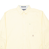 TOMMY HILFIGER Mens Plain Shirt Yellow Long Sleeve XL