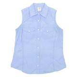 CARHARTT Womens Plain Shirt Blue Sleeveless L