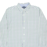 TOMMY HILFIGER Mens Shirt White Check Long Sleeve L