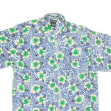 OUTLINE Mens Hawaiian Shirt Blue Floral L
