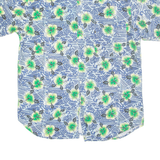 OUTLINE Mens Hawaiian Shirt Blue Floral L