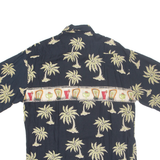CROFT & BARROW Mens Hawaiian Shirt Black Floral L