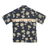 CROFT & BARROW Mens Hawaiian Shirt Black Floral L