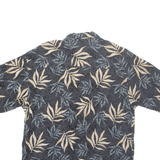 MANHATTAN Mens Hawaiian Shirt Black Floral M