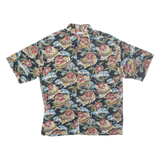 HALF MOON BAY Mens Hawaiian Shirt Black Crazy Pattern 2XL