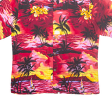 SUNNY ISLAND Mens Hawaiian Shirt Red Crazy Pattern L