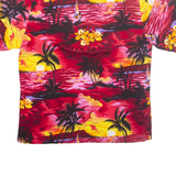 SUNNY ISLAND Mens Hawaiian Shirt Red Crazy Pattern L
