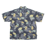 NEVERPORT ISLAND Mens Hawaiian Shirt Black Floral L