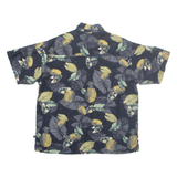 NEVERPORT ISLAND Mens Hawaiian Shirt Black Floral L