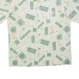 ROYAL CREATIONS Mens Hawaiian Shirt Green Crazy Pattern L