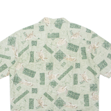 ROYAL CREATIONS Mens Hawaiian Shirt Green Crazy Pattern L