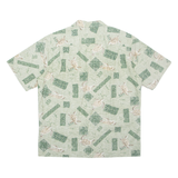 ROYAL CREATIONS Mens Hawaiian Shirt Green Crazy Pattern L