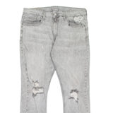 LEVI'S 512 Jeans Distressed Mens Grey Slim Tapered Stone Wash W36 L29