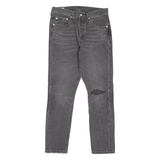 LEVI'S 501S Jeans BIG E Distressed Womens Grey Skinny Straight W27 L28