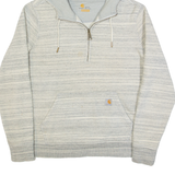 CARHARTT Relaxed Fit 1/4 Zip Up Womens Grey Hoodie L
