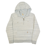 CARHARTT Relaxed Fit 1/4 Zip Up Womens Grey Hoodie L