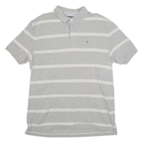 TOMMY HILFIGER Mens Polo Shirt Grey Striped XL