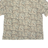 WOOLRICH Mens Polo Shirt Beige 90s Crazy Pattern L