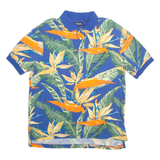 CHAPS Mens Polo Shirt Blue Floral M
