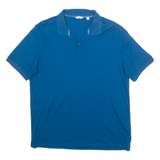 CALVIN KLEIN Soft Touch Mens Polo Shirt Blue L