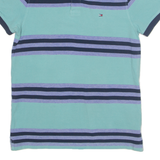TOMMY HILFIGER Mens Polo Shirt Blue Striped S