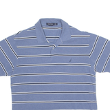 NAUTICA Mens Polo Shirt Blue Striped L