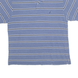 NAUTICA Mens Polo Shirt Blue Striped L