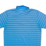 ADIDAS Stretch Mens Polo Shirt Blue Striped M