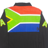 BEST COMPANY South Africa Mens Polo Shirt Black Crazy Pattern Long Sleeve XL