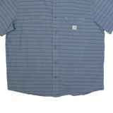 CARHARTT Loose Fit Mens Shirt Blue Striped L