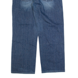 GUESS Rebel Mens Jeans Blue Regular Straight Stone Wash W33 L30