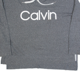 CALVIN KLEIN Womens Sweatshirt Grey Roll Neck XL