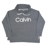 CALVIN KLEIN Womens Sweatshirt Grey Roll Neck XL