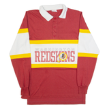 NUTMEG MILLS Washington Redskins Mens Polo Shirt Maroon Long Sleeve M