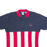 CHAMPION USA Olympics Mens Polo Shirt Blue 90s L
