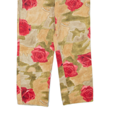 COLLECTION Floral Womens Trousers Beige Regular Tapered W26 L24