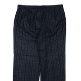 Check Mens Trousers Green Regular Tapered W34 L30