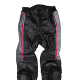 Biker Mens Leather Trousers Black Regular Tapered W26 L28