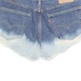 LEVI'S Cut Off 505 Ombre Womens Denim Shorts Blue M W34