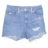 LEVI'S Cut Off Stretch High Waist Womens Denim Shorts Blue S W28