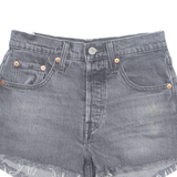 LEVI'S Cut Off 501 Premium Womens Denim Shorts Black XXS W26
