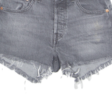 LEVI'S Cut Off 501 Premium Womens Denim Shorts Black XXS W26