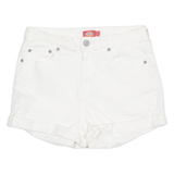 DICKIES Turn Up Womens Denim Shorts White S W28