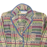 DRAPERS & DAMON'S Womens Blazer Jacket Blue Crazy Pattern M