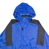 MARLBORO Mens Rain Jacket Blue Nylon 90s Hooded Colourblock L