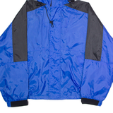 MARLBORO Mens Rain Jacket Blue Nylon 90s Hooded Colourblock L