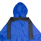 MARLBORO Mens Rain Jacket Blue Nylon 90s Hooded Colourblock L