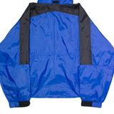 MARLBORO Mens Rain Jacket Blue Nylon 90s Hooded Colourblock L